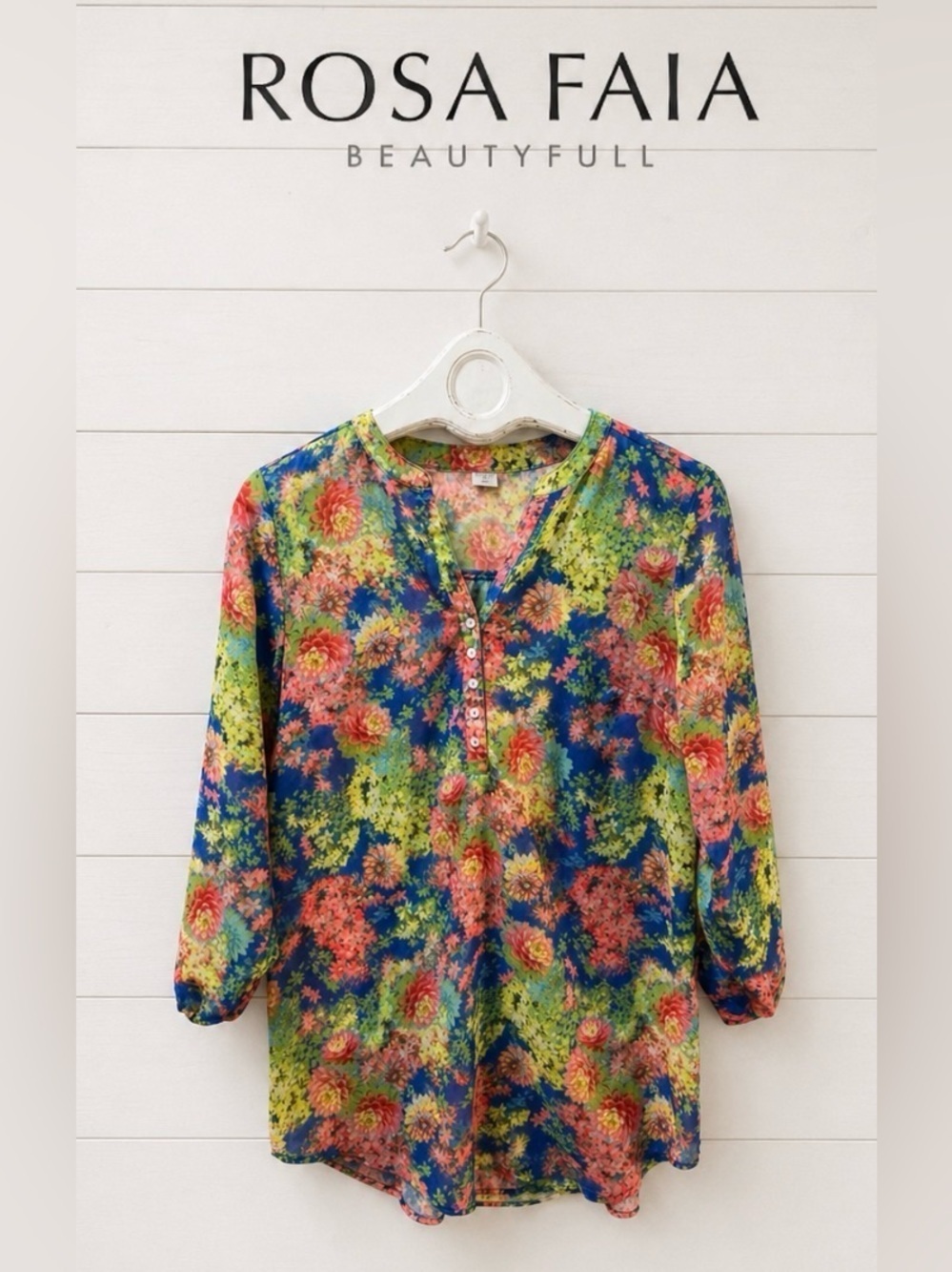 ROSA FAIA Floral Beach Tunic – Size M